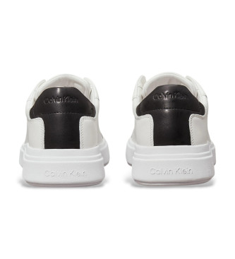 Calvin Klein Hvide sneakers i glat lder