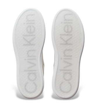 Calvin Klein Hvide sneakers i glat lder