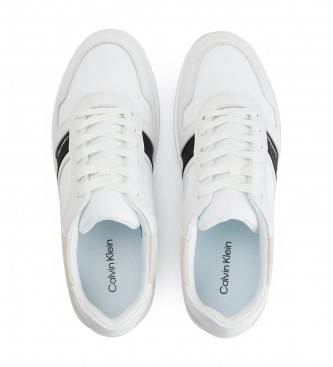 Calvin Klein Sneakers i lder med logo hvid