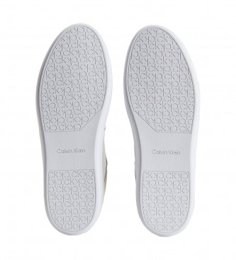 Calvin Klein Logo Leather Sneakers white