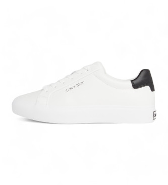 Calvin Klein Sapatilhas de couro Low Top brancas