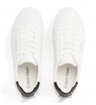 Calvin Klein Sapatilhas de couro Low Top brancas