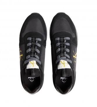 Calvin Klein Jeans Sock Laceup Ny-Lth ténis de couro preto