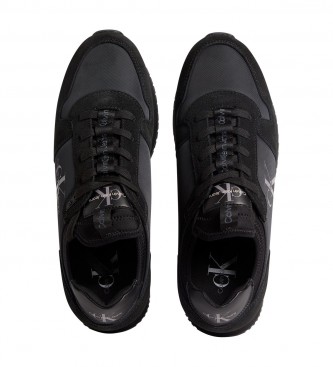 Calvin Klein Sock Laceup Ny-Lth sapatos de couro preto