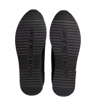 Calvin Klein Zapatillas de piel Sock Laceup Ny-Lth negro