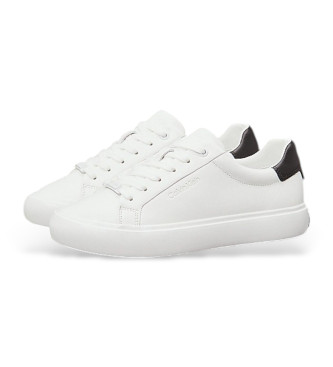 Calvin Klein Vulc Sapatilhas de couro com atacadores brancas