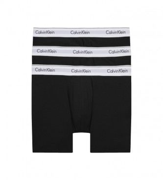 Calvin Klein Pack 3 Boxer Shorts - Algodo Preto Moderno