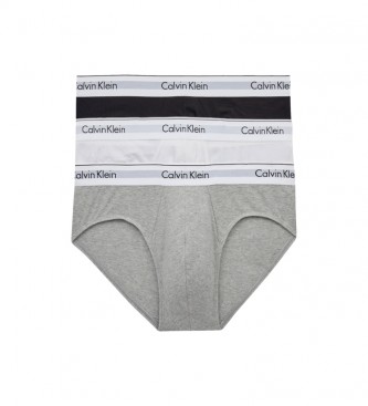 Calvin Klein Pack 3 Slips - Modern Katoen grijs, wit, zwart