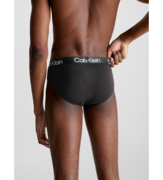 Calvin Klein Pacote de 3 Briefs - Estrutura moderna em preto