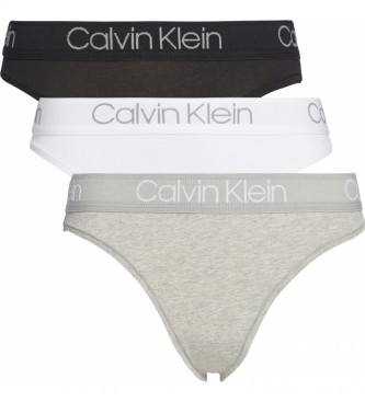 Calvin Klein Pack de 3 tongs noir, blanc, gris