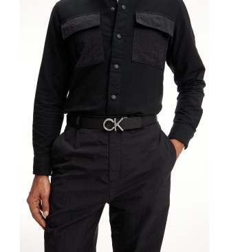 Calvin Klein Cinturn de piel con logo negro