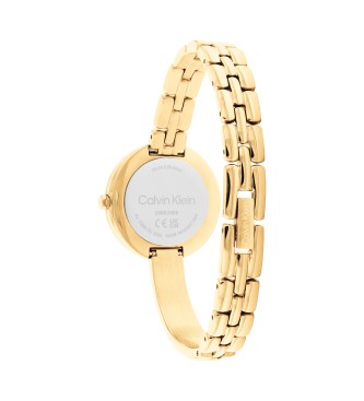 Calvin Klein Relógio analógico Bangled, banhado a ouro