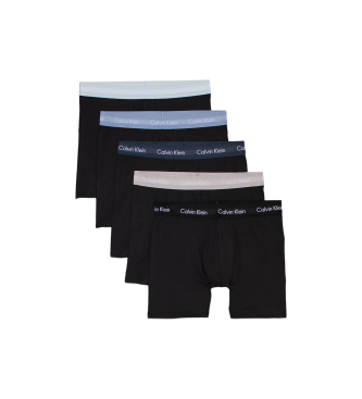 Calvin Klein Lot de 5 caleons longs et amples en coton stretch noir