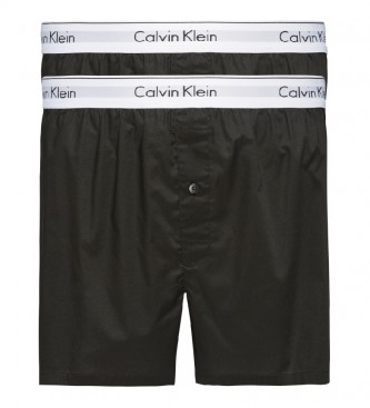 Calvin Klein Lot de 2 caleçons en coton modernes et fins noirs