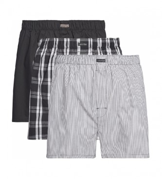 Calvin Klein Pack of 3 boxer shorts, stripes, black