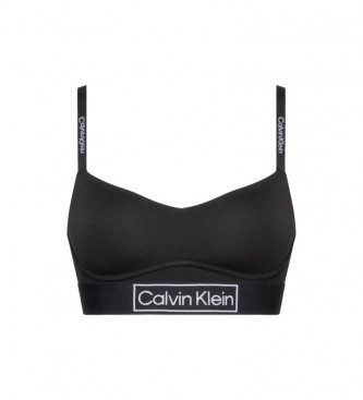 Calvin Klein Bralette Reimagined Heritage Logo zwart