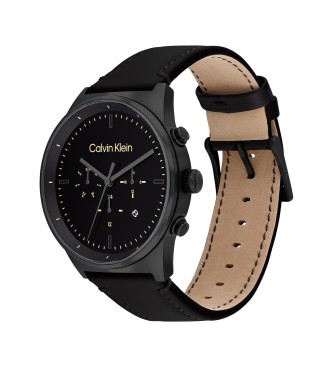 Calvin Klein Montre analogique avec bracelet en cuir Noir impressionnant