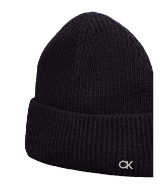 Calvin Klein Bonnet tricot en cachemire et laine mlangs noir