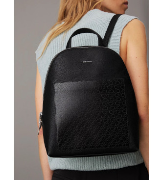 Calvin Klein Mochila abombada con logo negro