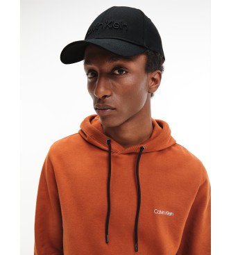 Calvin Klein Bon de algodo Twill Logotipo Cap preto