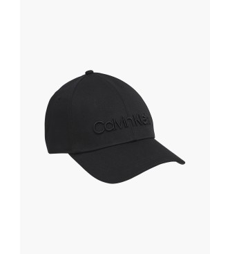 Calvin Klein Bon de algodo Twill Logotipo Cap preto