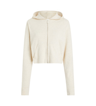 Calvin Klein Sweat  capuche fait maison avec capuche et fermeture clair - Modern Terry beige