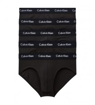 Calvin Klein Paquet de 5 slips en coton extensible noirs