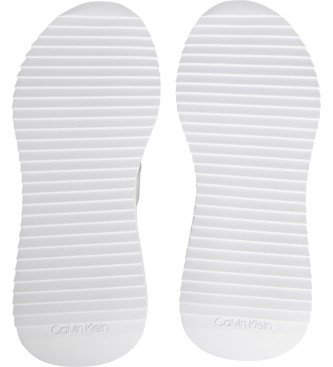 Calvin Klein Ténis de Cunha Interna em couro branco -Altura cua 8cm