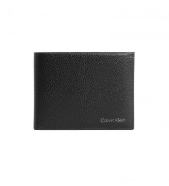 Calvin Klein Portafoglio in pelle con scomparto per banconote e portamonete nero -9c12,5c1cm-