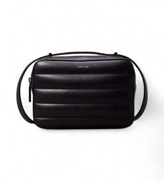 Calvin Klein Padded shoulder bag with flap black