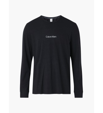 Calvin Klein T-Shirt manga comprida - Estrutura moderna em preto