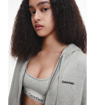 Calvin Klein Sweat-shirt en coton moderne Lounge Zip Up gris