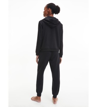 Calvin Klein Sweat-shirt en coton moderne Lounge Zip Up noir