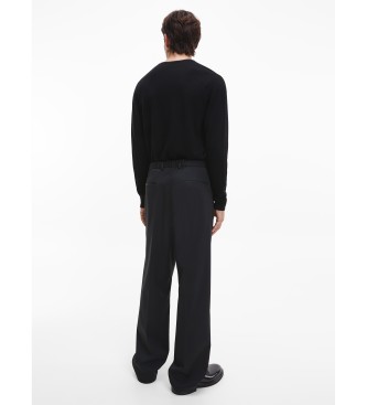 Calvin Klein Merino wol trui zwart