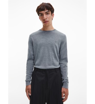 Calvin Klein Pull en laine mrinos gris