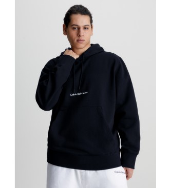 Calvin Klein Sweatshirt med htte og logo sort