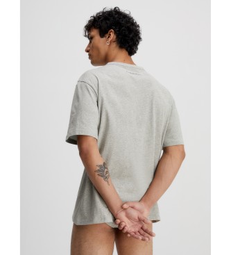 Calvin Klein T-shirt de algodo orgnico Ck96 cinzento