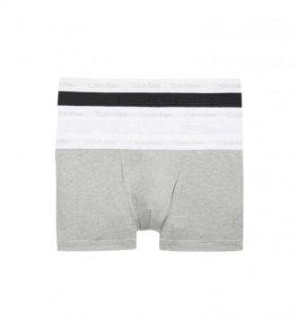 Calvin Klein Pack 3 Boxer Large - Coton Stretch noir, blanc, gris