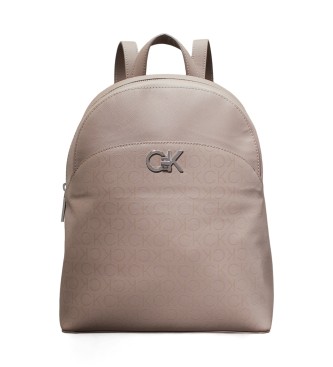 Calvin Klein Mochila redonda con logo beige