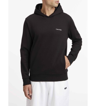 Calvin Klein tervunnen polyester Sweatshirt med huva Svart