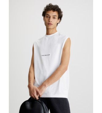 Calvin Klein Locker sitzendes weies Baumwoll-T-Shirt