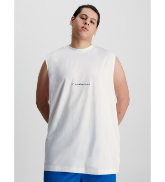 Calvin Klein T-shirt de algodo branco de corte largo