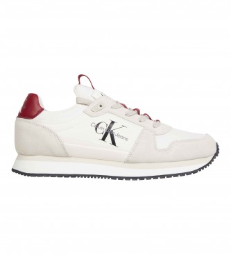 Calvin Klein Runner Sock Leather Sneakers white