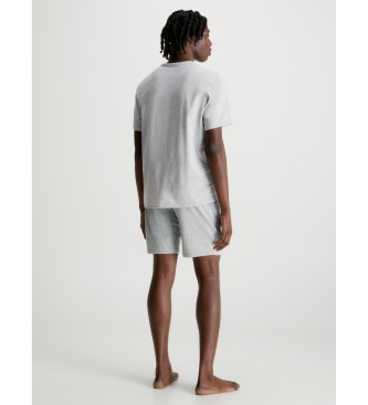 Calvin Klein Pigiama in cotone elasticizzato grigio