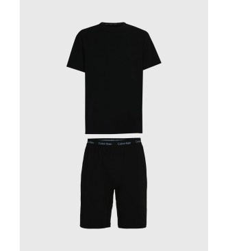 Calvin Klein Bawełniana piżama stretch czarna