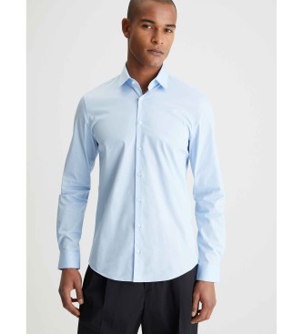 Calvin Klein Camicia slim in popeline blu