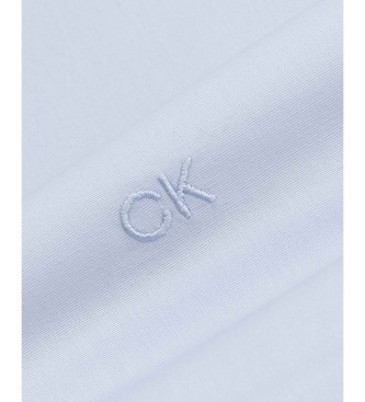 Calvin Klein Blaues Popeline-Hemd mit schmaler Passform