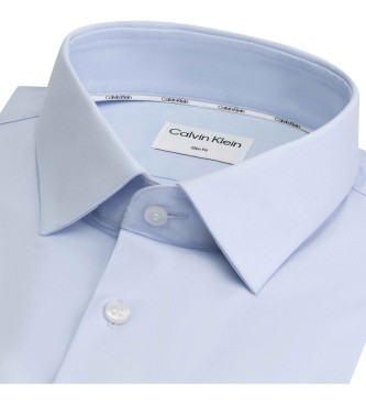 Calvin Klein Camisa de popelina azul de corte justo