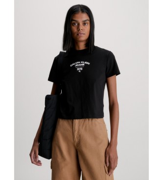 Calvin Klein T-shirt universitaria sottile nera