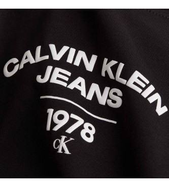 Calvin Klein Slim Varsity T-shirt zwart